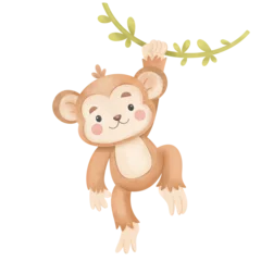 Fototapete Affe Cute animal monkey illustration