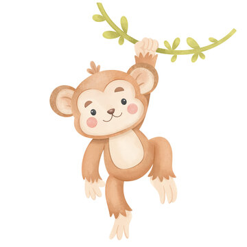 Cute animal monkey illustration