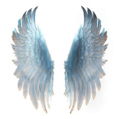 Heavenly Angel Wings in Light Blue Haute Couture Feathers