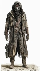 Obraz premium Stalker from wasteland, nuclear war survival human
