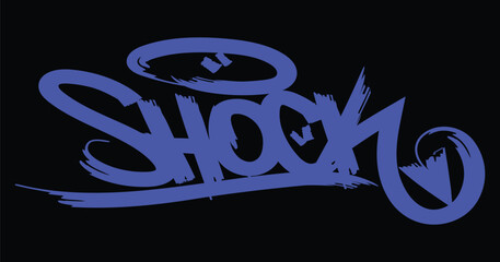 graffiti tag word of SHOCK
