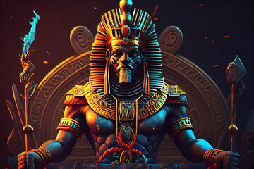 Beautiful abstract Egyptian God Thoth background. Generative AI technology. - obrazy, fototapety, plakaty