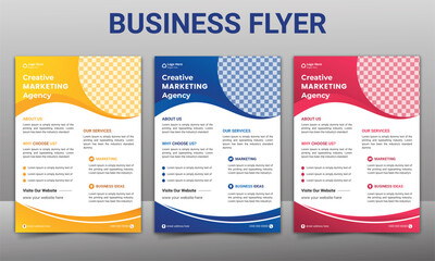 Modern Business Corporate flyer design set minimalist layout and modern style design