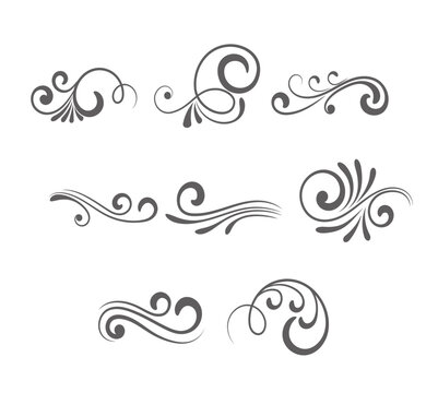 set of swirls on a white background