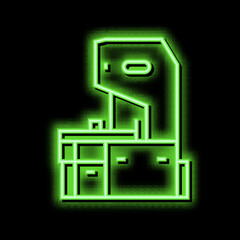 sawmill factory machine neon glow icon illustration