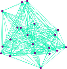 An abstract connect the dots style node network, data structure design.