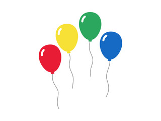 Party balloons icon. Line, glyph and filled outline colorful version, Birthday balloon outline and filled vector sign. Symbol, logo illustration. Different style icons set. Vector graphics © Rhealea