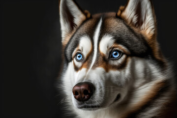Fototapeta premium a closeup of a husky. portrait. Generative AI