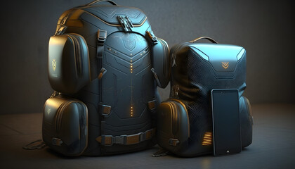 A set of backpacks for travel. Generative AI