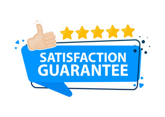 100 percent satisfaction guarantee label. Guarantee badge