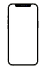 Realistic model smartphone. Smartphone mockup on a transparent background. Transparent background. Device front view. Vector illustration