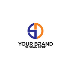 Creative Minimalist SD Logo Design with Letters S and D