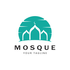 Islamic mosque logo vector icon template