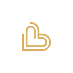 Obraz premium B love logo design inspiration