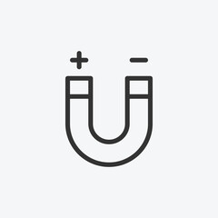 Magnet line vector icon. School icon symbol. Education vector illustration on isolated background. Education sign for mobile concept and web design