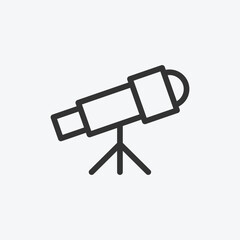 Telescope line vector icon. School icon symbol. Education vector illustration on isolated background. Education sign for mobile concept and web design