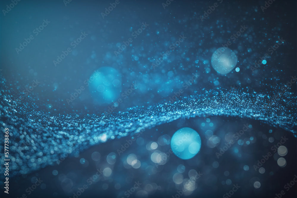 Poster blue technology abstract background with floating 3d particles texture . admirable generative ai ima