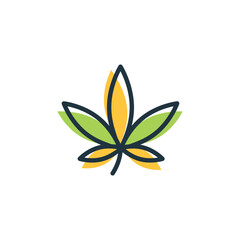 cannabis monoline design inspiration vector