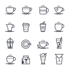 Coffee and Tea Line Icon.