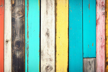 Texture of vintage planks, retro background with old planks of different colors.Abstract texture background, wallpaper.