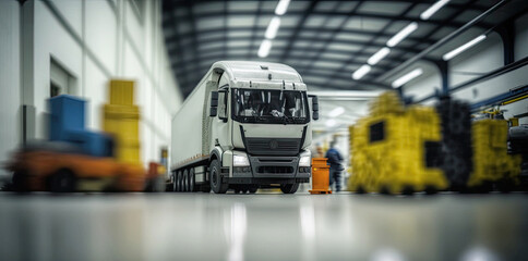 Naklejka premium Loading a truck - Generative AI