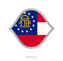 Fototapeta premium Georgia national team flag in style for international basketball competitions.