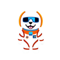 Sticker with a dog in a space suit, isolate