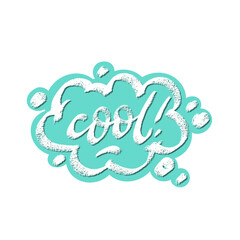 Cool word speech bubble icon symbol. Web design. Sticker design. Hand drawn vector lettering bright color clip-art.