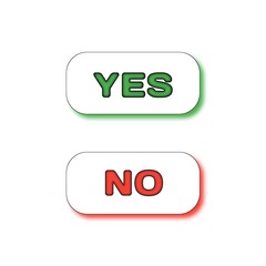 Button (YES, NO) on white background illustration art 