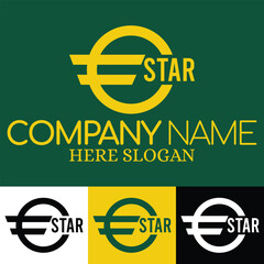 EUROSTAR symbol Icon pictorial mark logo design. Creative clean and minimal EUROSTAR symbol Icon pictorial mark logo design template.Professional design for any institute