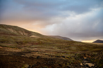 View on Montana Roja near Corallejo at winter, Fuerteventura, Canary islands, Spain