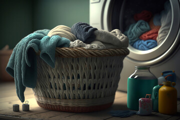 Obraz premium Laundry basket. Generative AI