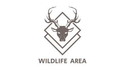 Antler or deer head logo design concept.