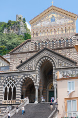 Fototapeta na wymiar Amalfi. Facciata del Duomo • Cattedrale di Sant'Andrea 