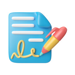 Signature 3D Illustration Icon