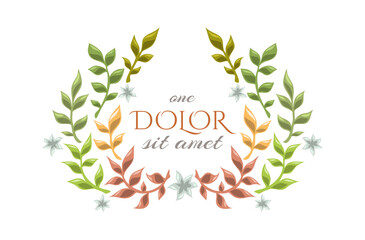 Floral decorative wreath, elegant ornament for logo, diploma, anniversary and wedding invitation and many more