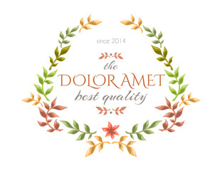 Floral decorative wreath, elegant ornament for logo, diploma, anniversary and wedding invitation and many more