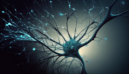 Connection of neuron net with sparks created with Generative AI