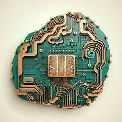 Circuit board for data analysis concept created with Generative AI