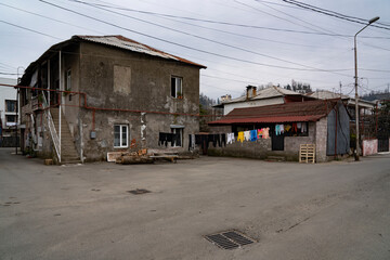 Fototapeta na wymiar Batumi, Georgia - March 3, 2023: old private houses