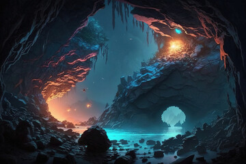 The Mysterious Cave.Generative Ai