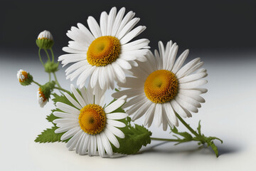 Fototapeta na wymiar Celebrate Life's Moments with Beautiful Isolated Daisys on White Backgrounds. Generative AI