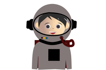 Avatar of an Astronaut on a white background element. Vector Illustration.
