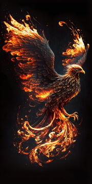 fire  phoenix flames-ai generative