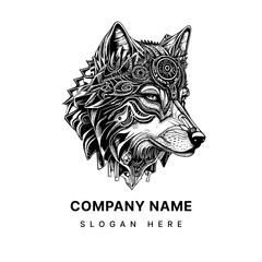 majestically wolf head logo exudes strength, power and a wild spirit. Its fierce gaze and intricate details make it a captivating emblem
