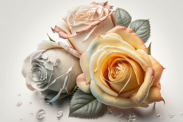 Add a Touch of Romance to Your Décor with Beautiful Isolated Rose Images on White Backgrounds.. Generative AI