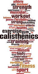 Obraz premium Calisthenics word cloud