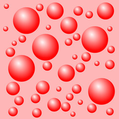 Red balls, bubble, on red background. Seamless pattern background. Vector illustration. Tablecloth, picnic mat, wrapper.