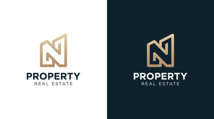 Property real estate letter n logo design