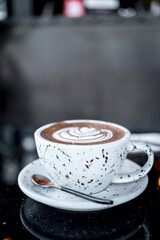 Cup of hot chocolate at coffee cafe